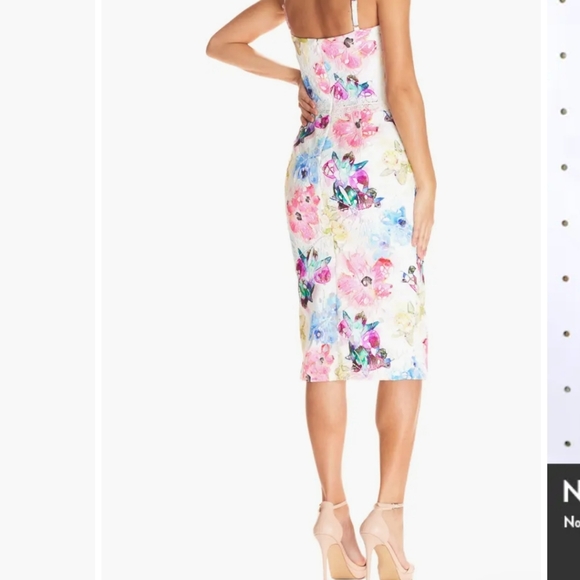 Dress the Population Joelle Floral Lace Sheath Dress L NWOT - Picture 2 of 9